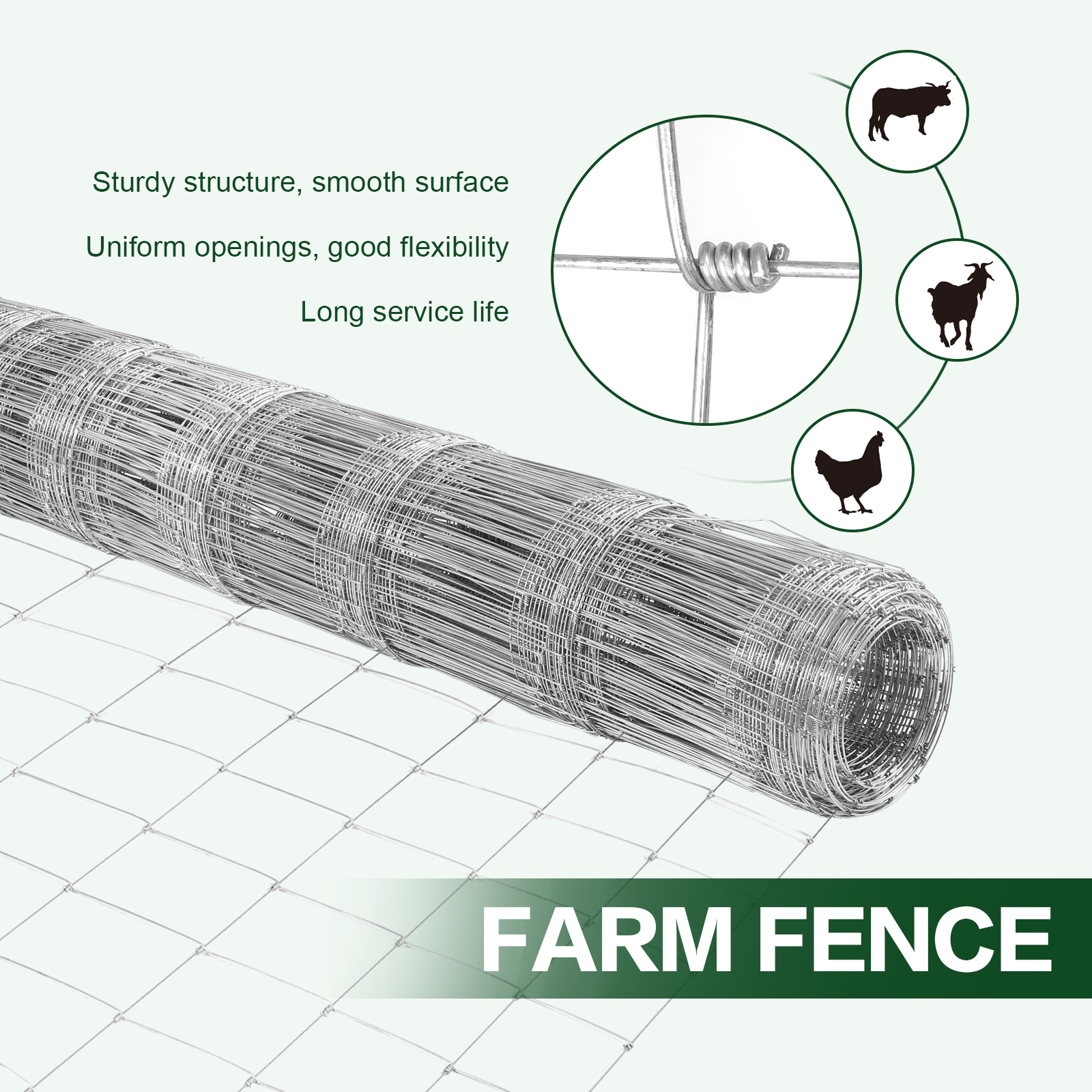 5FT/6FT Metal Farm Fence Net A – Farming Agriculture Bewertung und Preis